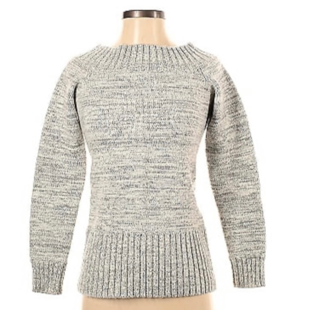 White House Black Market Wool Grey Blend Sweater, Off-the-Shoulder, Size Small